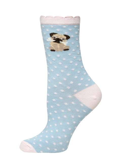 Blue Pug and Bone Socks